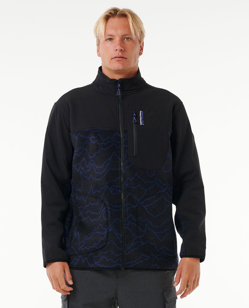 POLERON MICROPOLAR SEARCH ZIP CREW NEGRO HOMBRE RIP CURL - 6