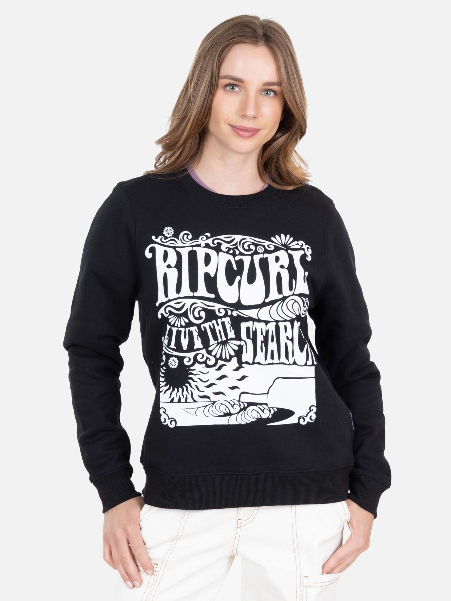 POLERON CR LIVE THE SERCH CREW NEGRO MUJER RIP CURL - 1