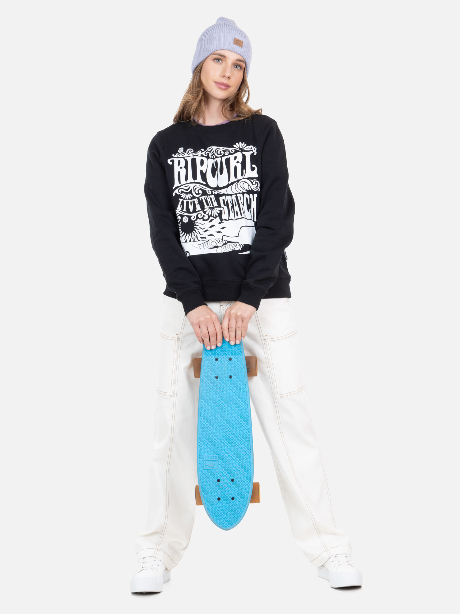 POLERON CR LIVE THE SERCH CREW NEGRO MUJER RIP CURL - 4