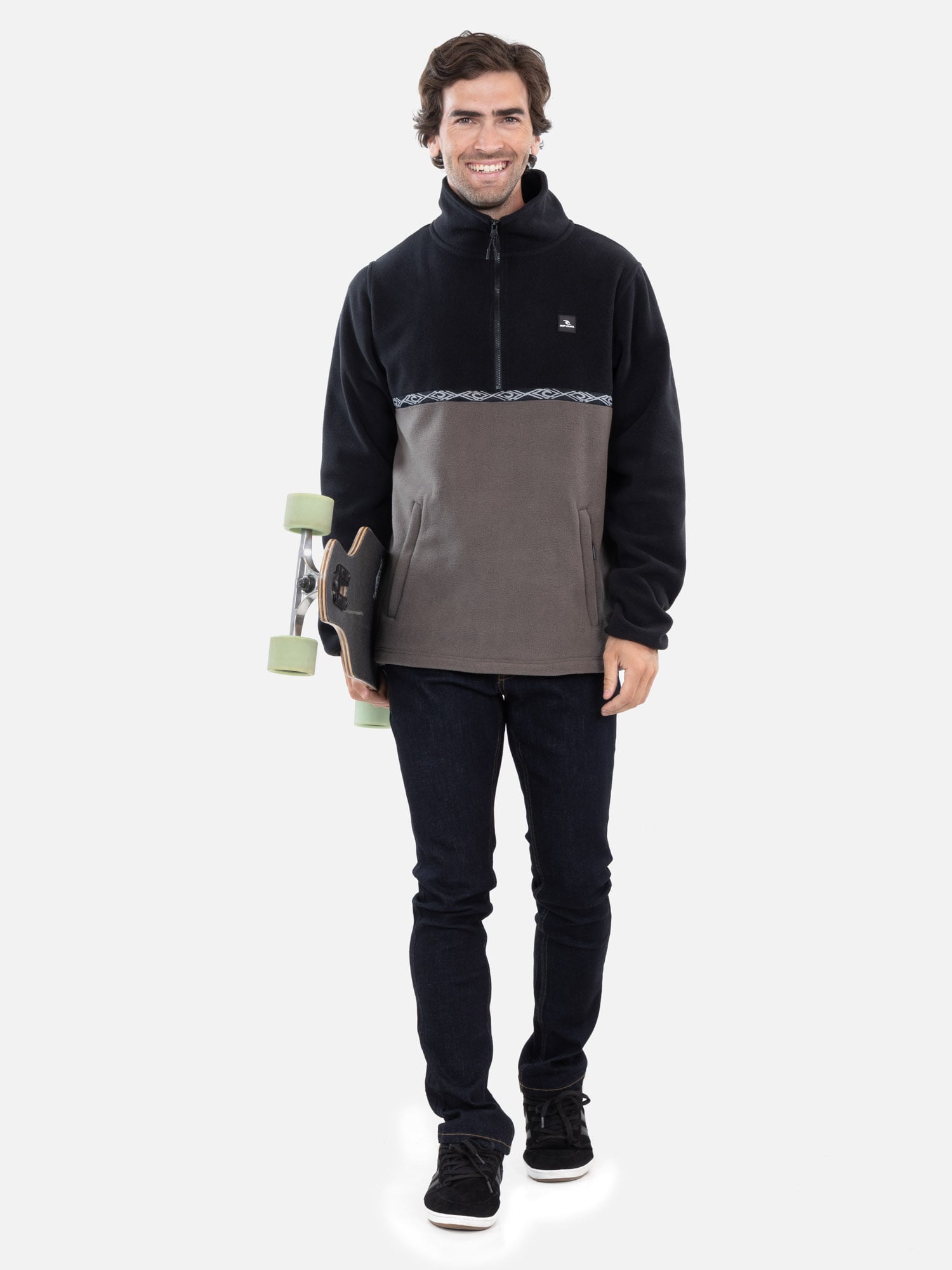 POLERON MICROPOLAR KAHI RC NEGRO HOMBRE RIP CURL - 1