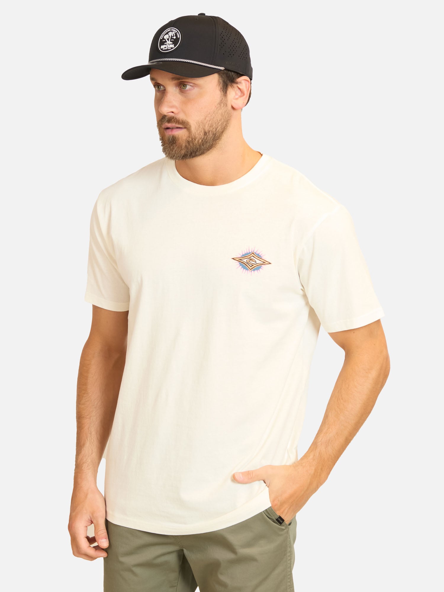 POLERA MC RAW ENERGY LINE UP EN COLOR BLANCO HOMBRE RIP CURL - 1