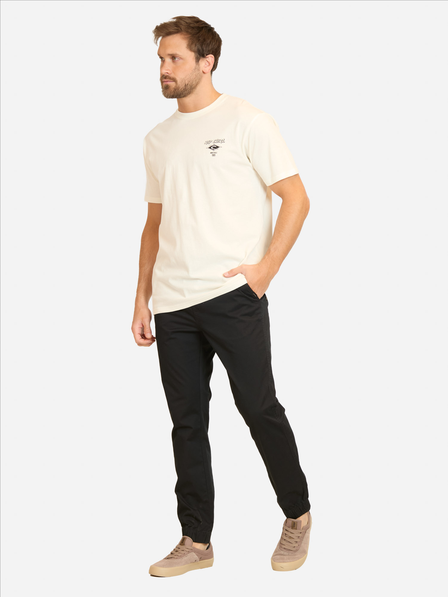 POLERA MC FADEOUT ESSENTIAL EN COLOR BLANCO HOMBRE RIP CURL - 4