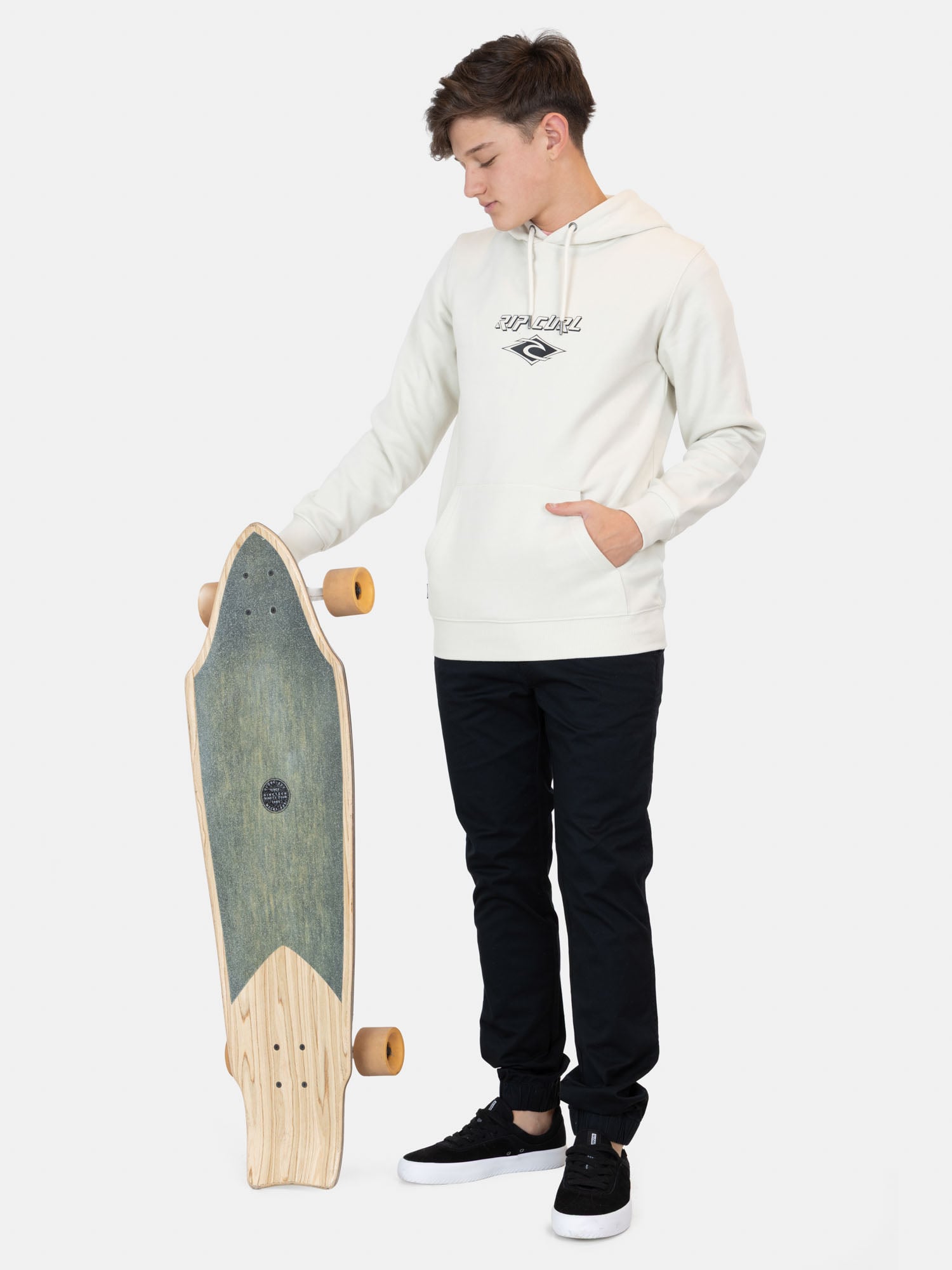 POLERON CANGURO FADEOUT ESSENTIAL EN COLOR BLANCO INFANTIL RIP CURL - 4