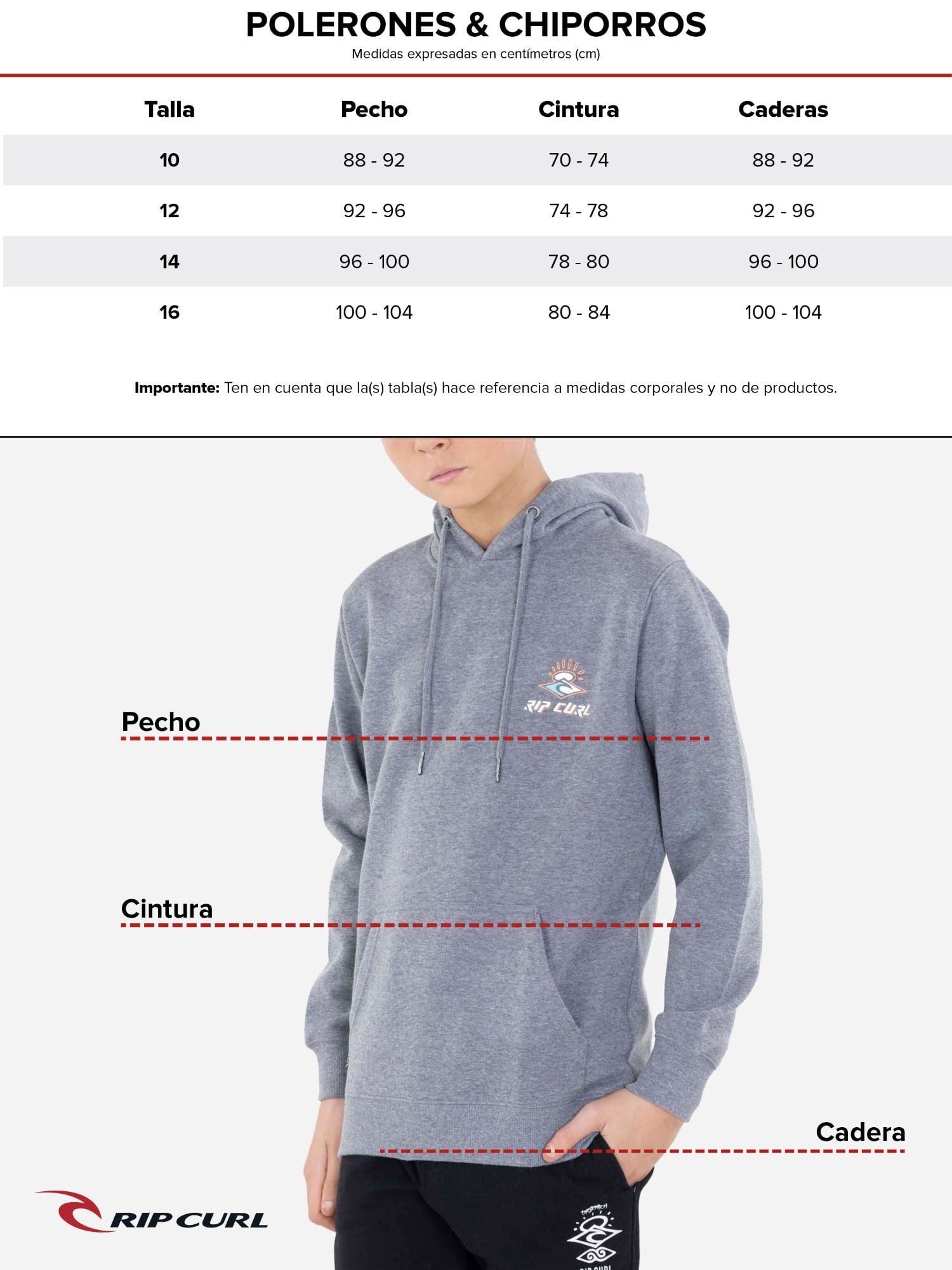 POLERON CANGURO FADEOUT ESSENTIAL EN COLOR BLANCO INFANTIL RIP CURL - 5