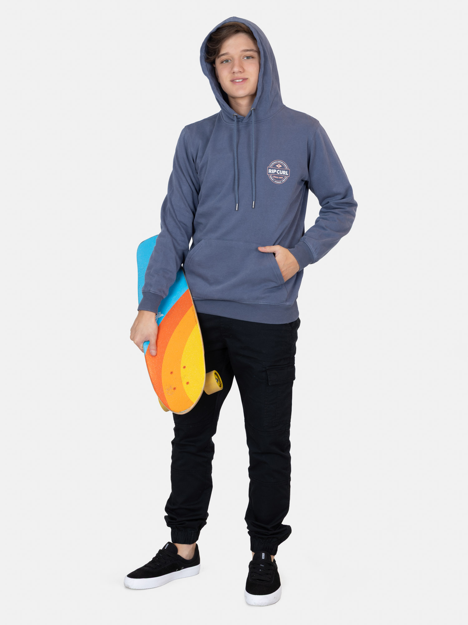 POLERON CANGURO FREELINE AZUL INFANTIL RIP CURL - 4