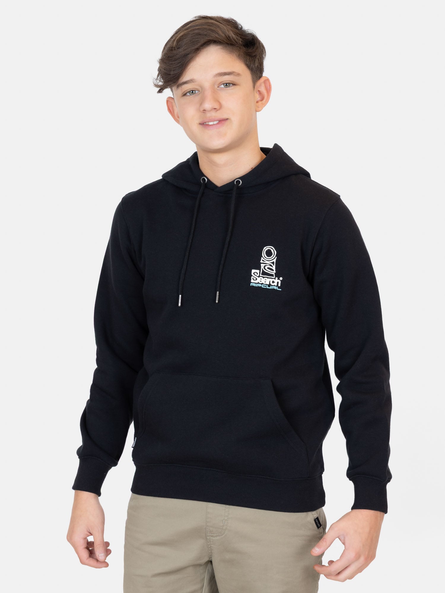 POLERON CANGURO WILDRUSH EN COLOR NEGRO INFANTIL RIP CURL - 1
