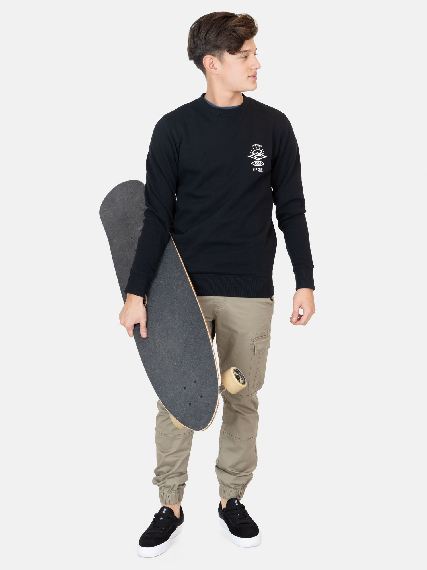 POLERON CR STORMY EN COLOR NEGRO INFANTIL RIP CURL - 4