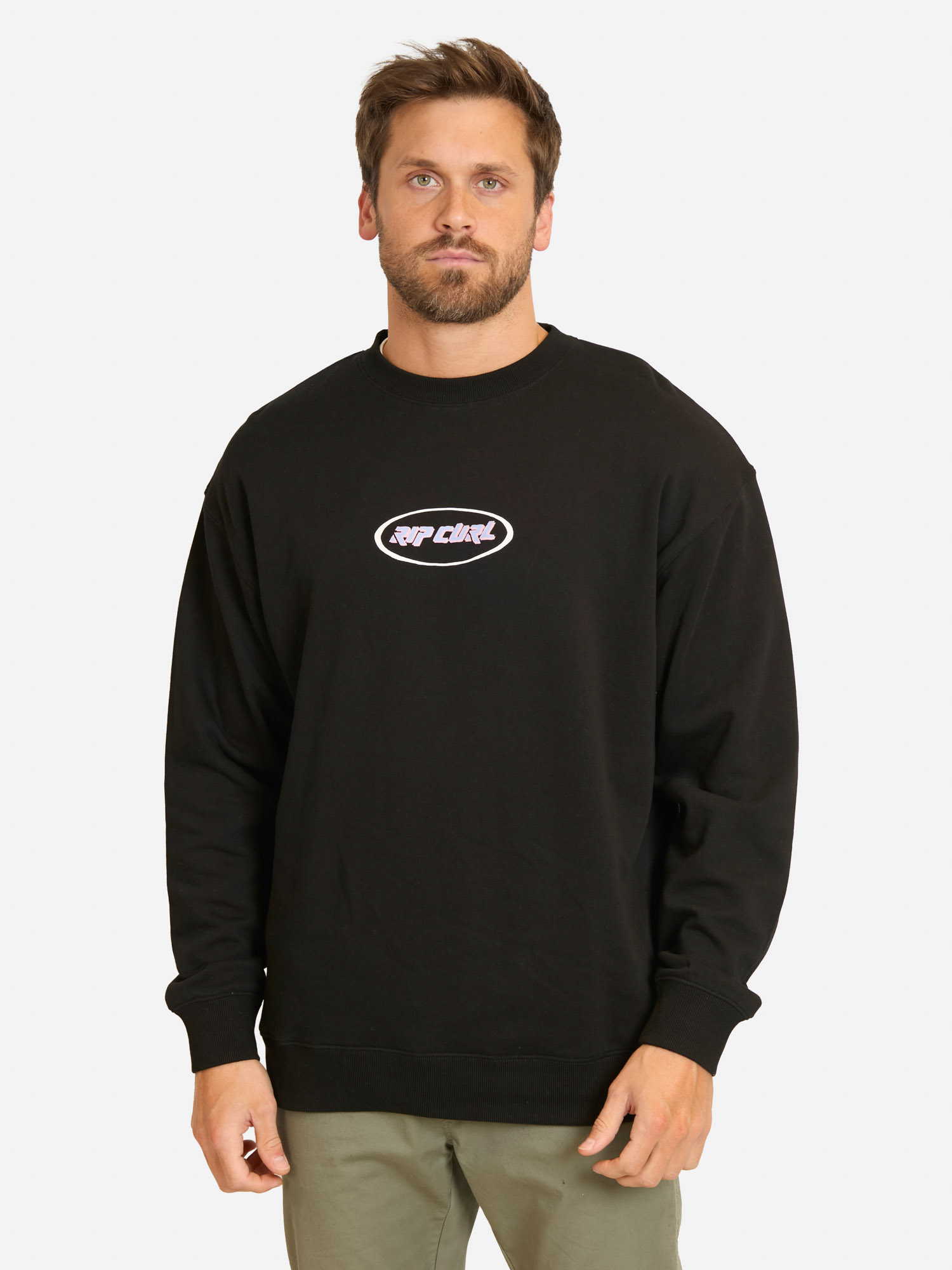 POLERON CR RITUALS OVALS CREW EN COLOR NEGRO HOMBRE RIP CURL - 1