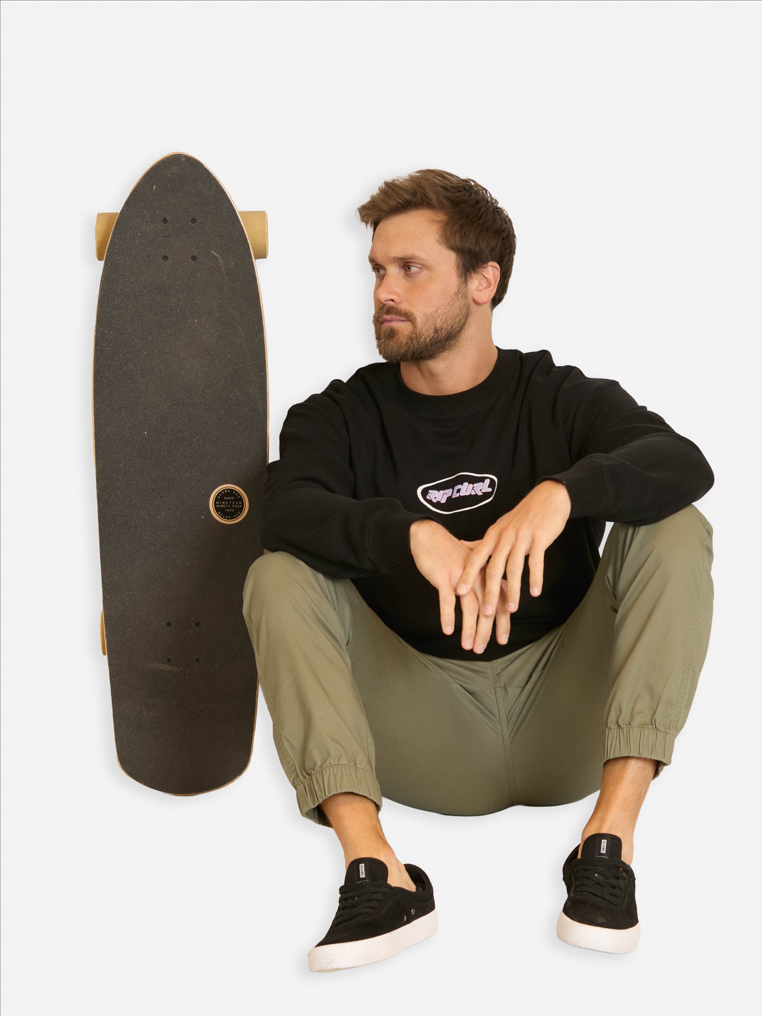 POLERON CR RITUALS OVALS CREW EN COLOR NEGRO HOMBRE RIP CURL - 4