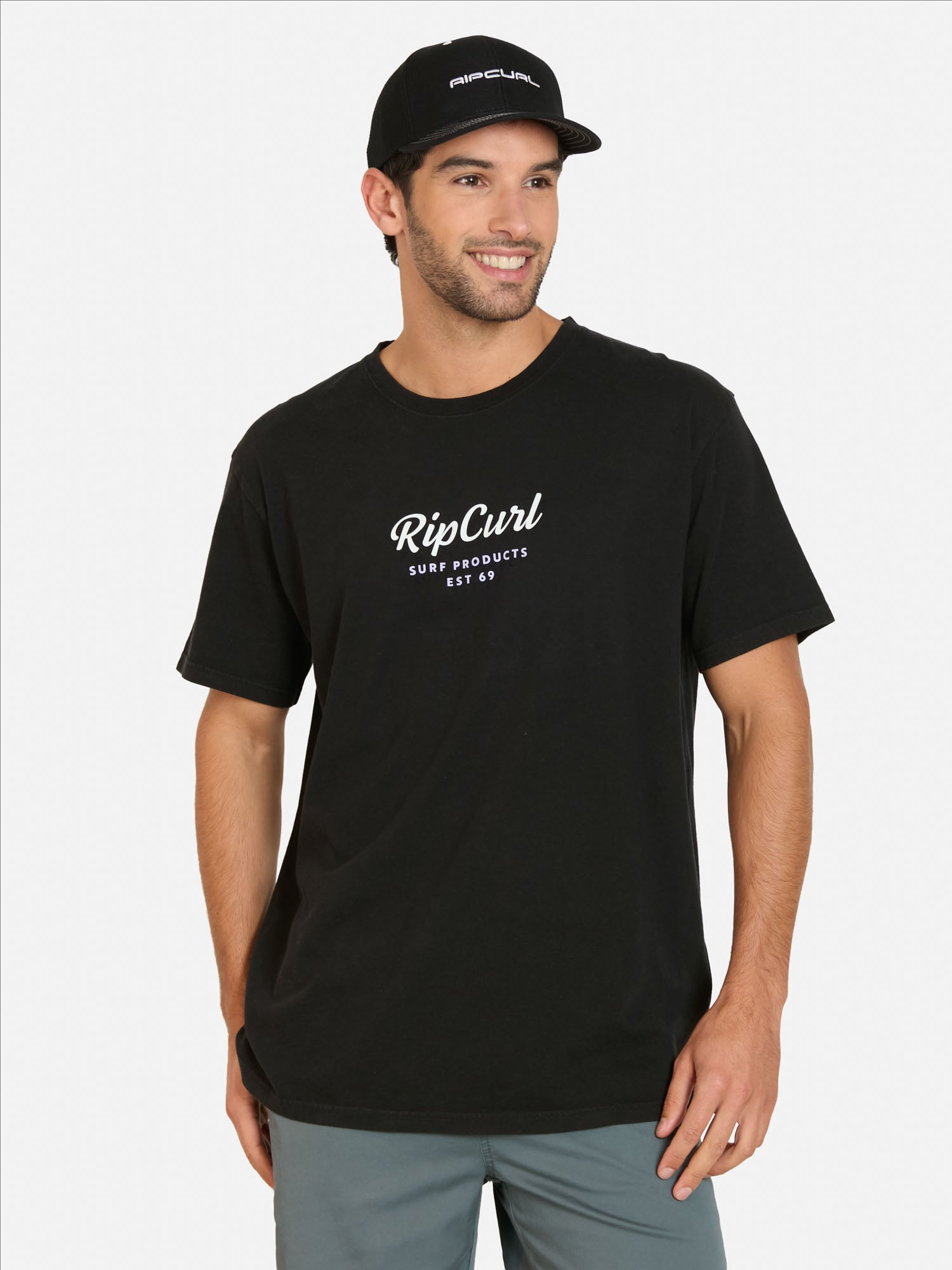 POLERA MC EASY EN COLOR NEGRO HOMBRE RIP CURL - 1