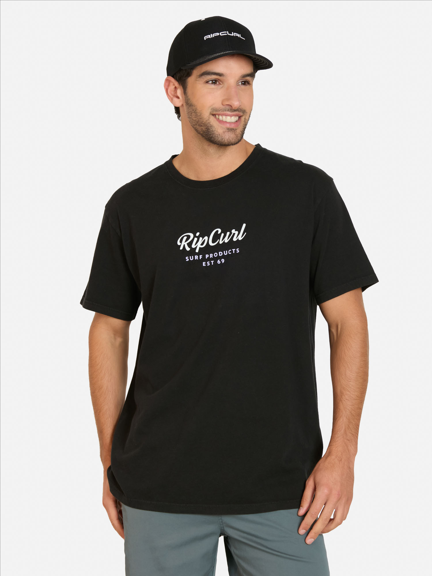 POLERA MC EASY EN COLOR NEGRO HOMBRE RIP CURL - 1