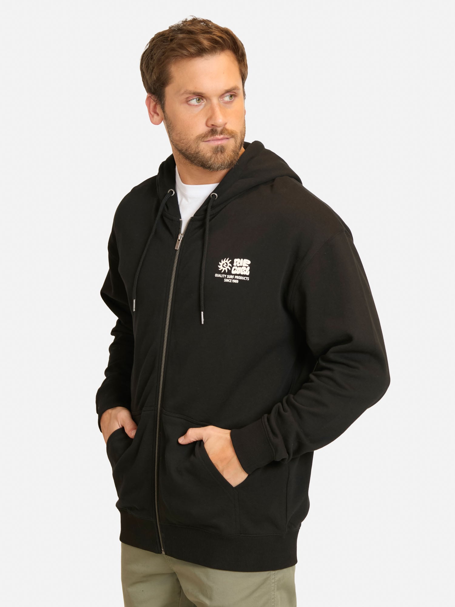 POLERON FZ PACIFIC RINSE GLASS OFF EN COLOR NEGRO HOMBRE RIP CURL - 1