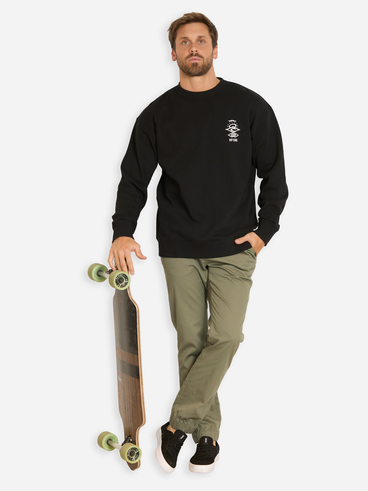 POLERON CR SEARCH LOGO LOOSE CREW EN COLOR NEGRO HOMBRE RIP CURL - 4