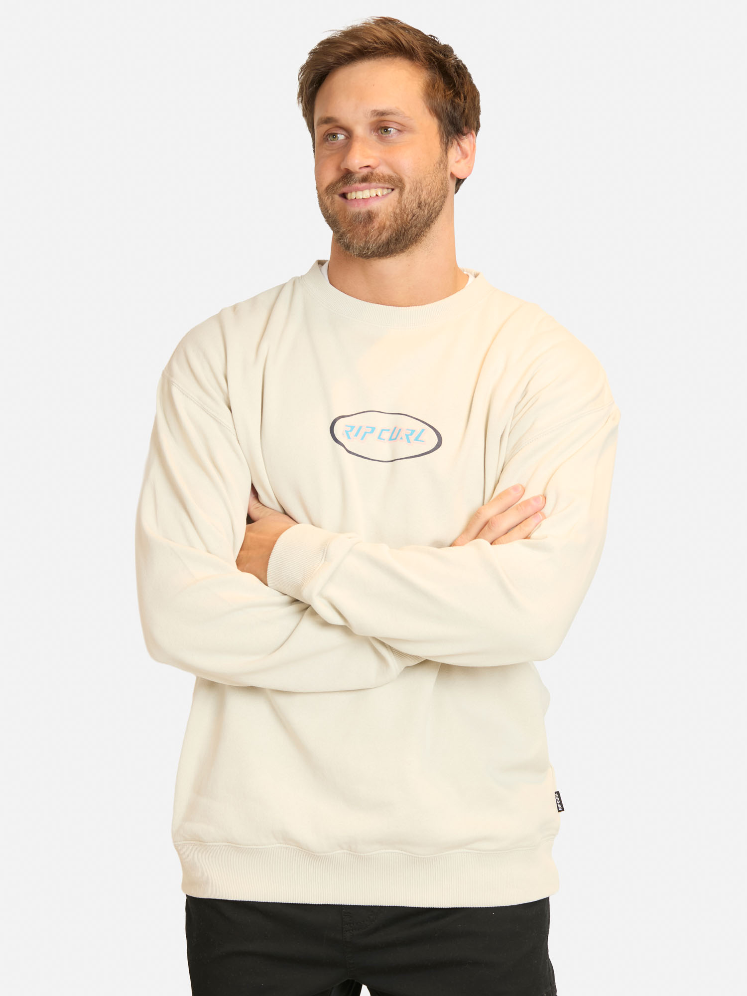 POLERON CR RITUALS OVALS CREW EN COLOR BLANCO HOMBRE RIP CURL - 1