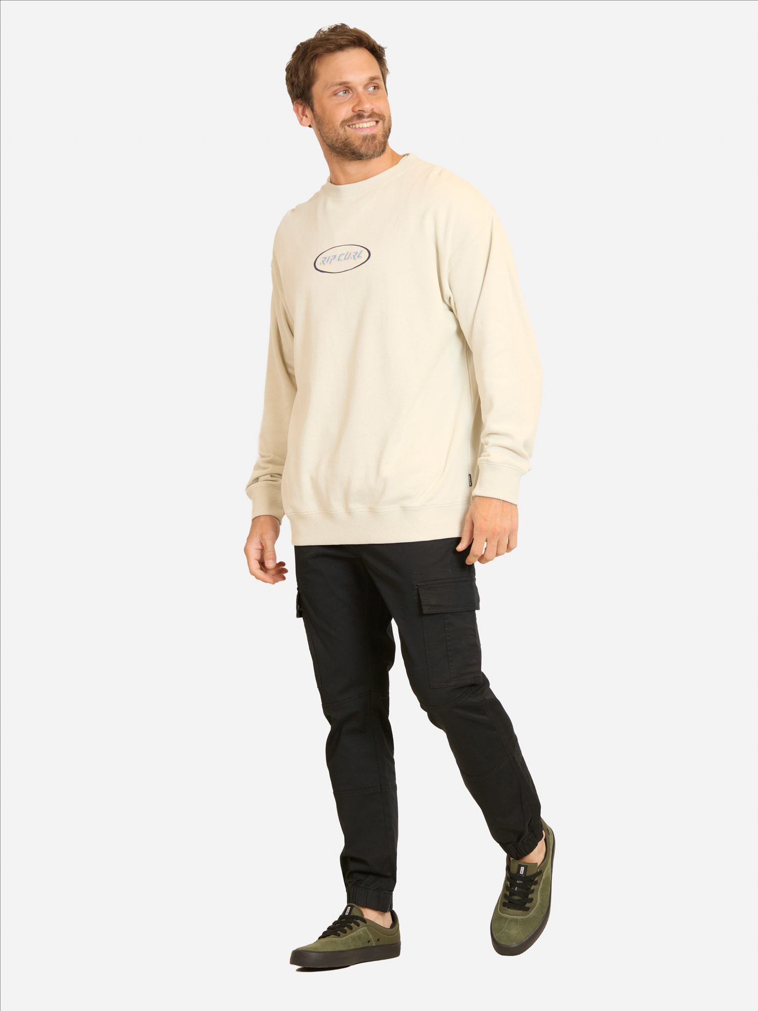 POLERON CR RITUALS OVALS CREW EN COLOR BLANCO HOMBRE RIP CURL - 4