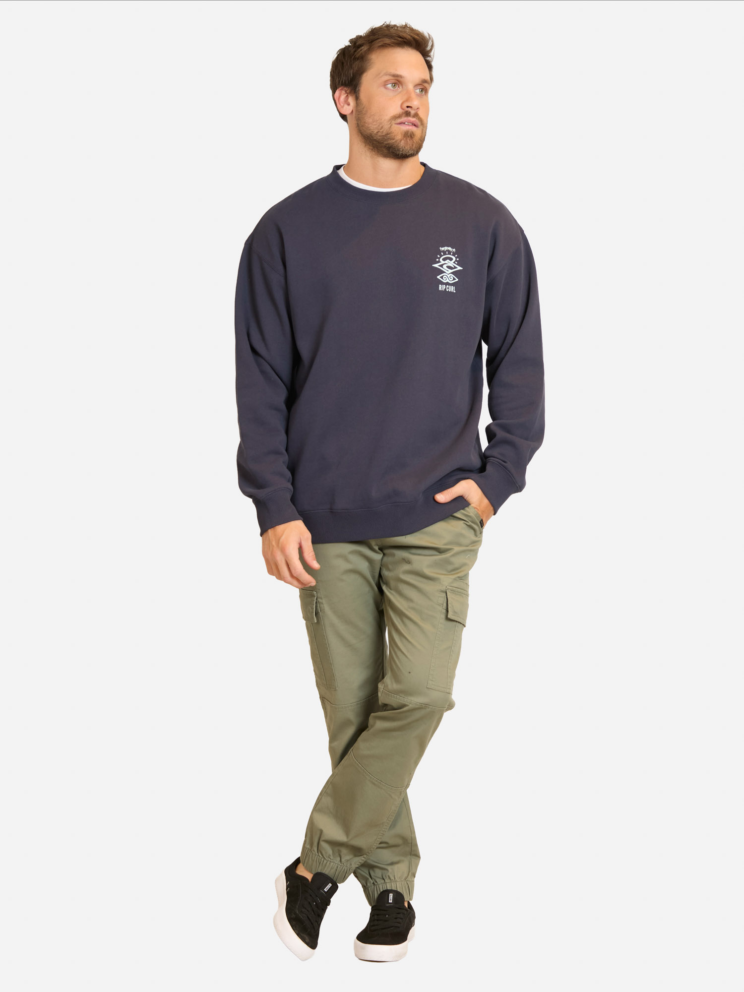 POLERON CR SEARCH LOGO LOOSE CREW AZUL HOMBRE RIP CURL - 4