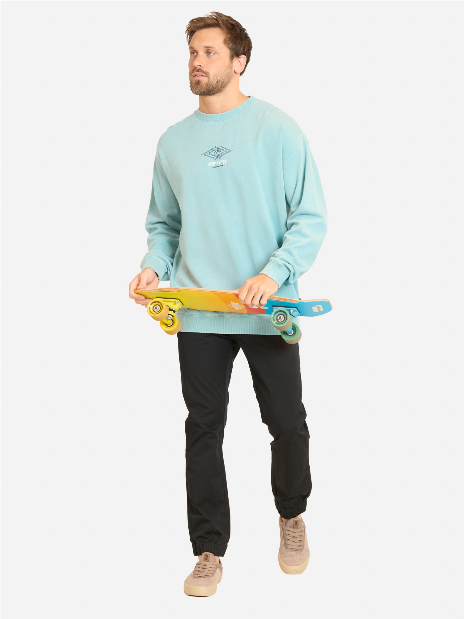 POLERON CR DOUBLE UPS CREW CELESTE HOMBRE RIP CURL - 4