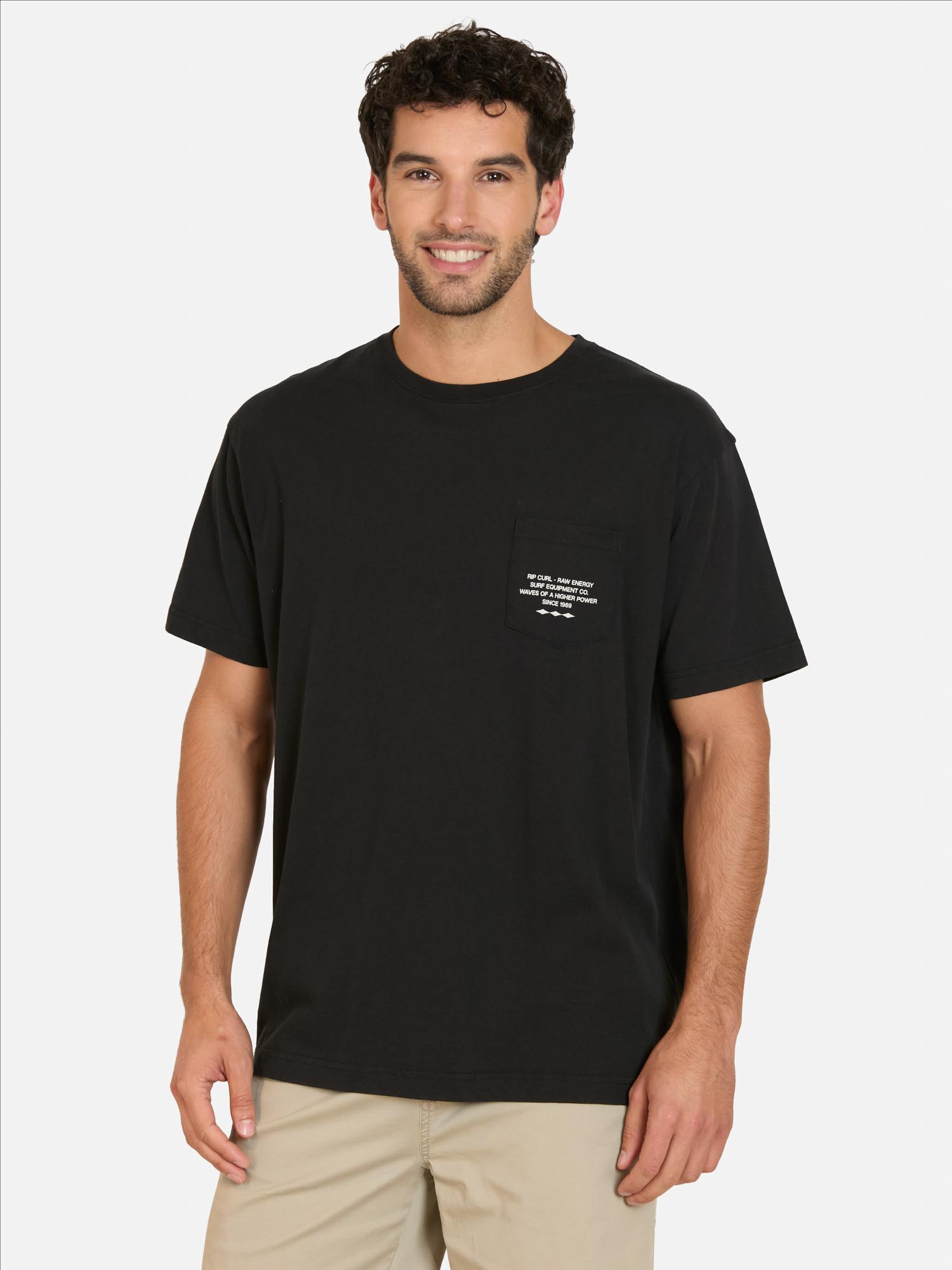 POLERA MC COASTLINE EN COLOR NEGRO HOMBRE RIP CURL - 1