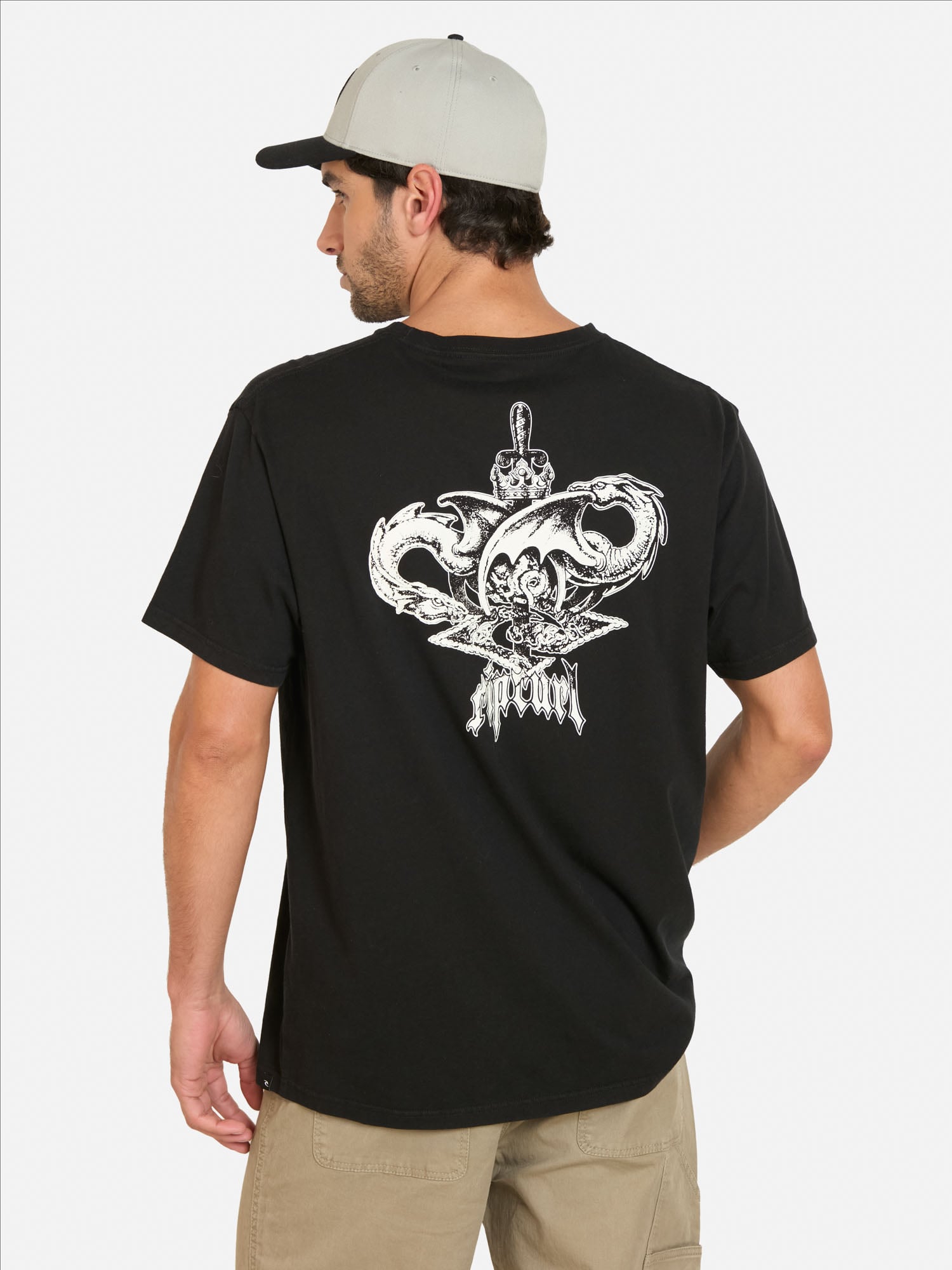 POLERA MC ARCHIVE DRAGON NEGRO HOMBRE RIP CURL - 2