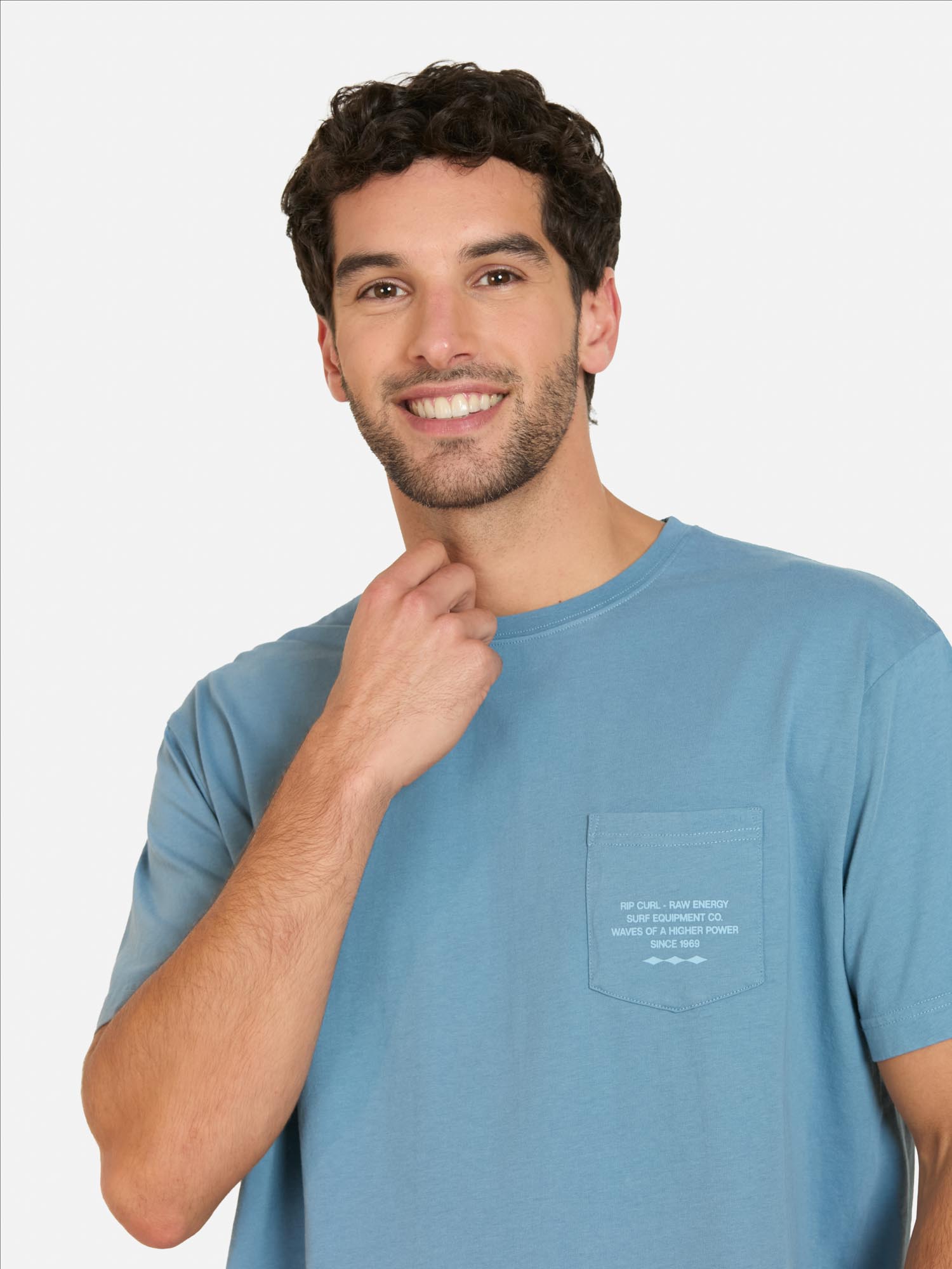 POLERA MC COASTLINE AZUL HOMBRE RIP CURL - 3