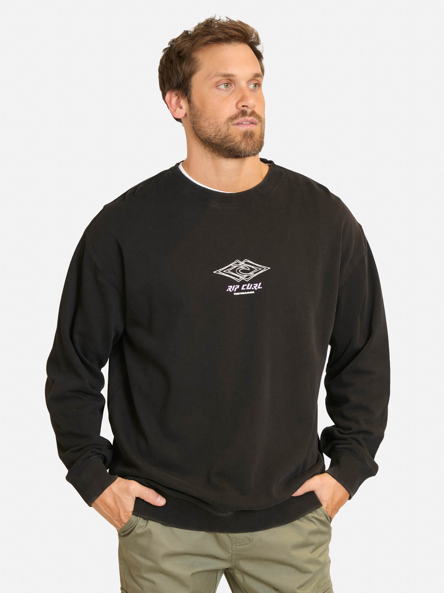 POLERON CR DOUBLE UPS CREW EN COLOR NEGRO HOMBRE RIP CURL - 1