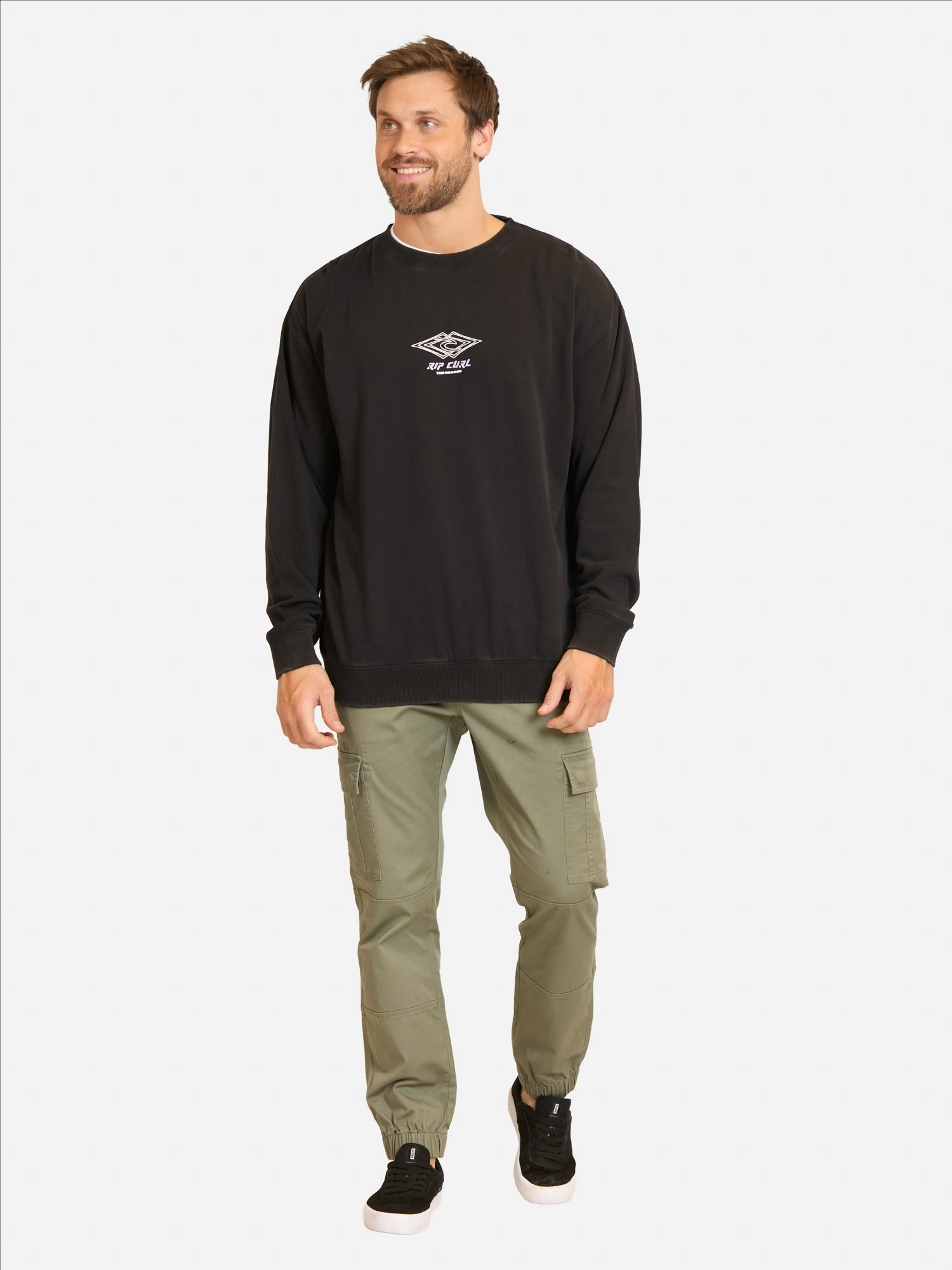 POLERON CR DOUBLE UPS CREW EN COLOR NEGRO HOMBRE RIP CURL - 4