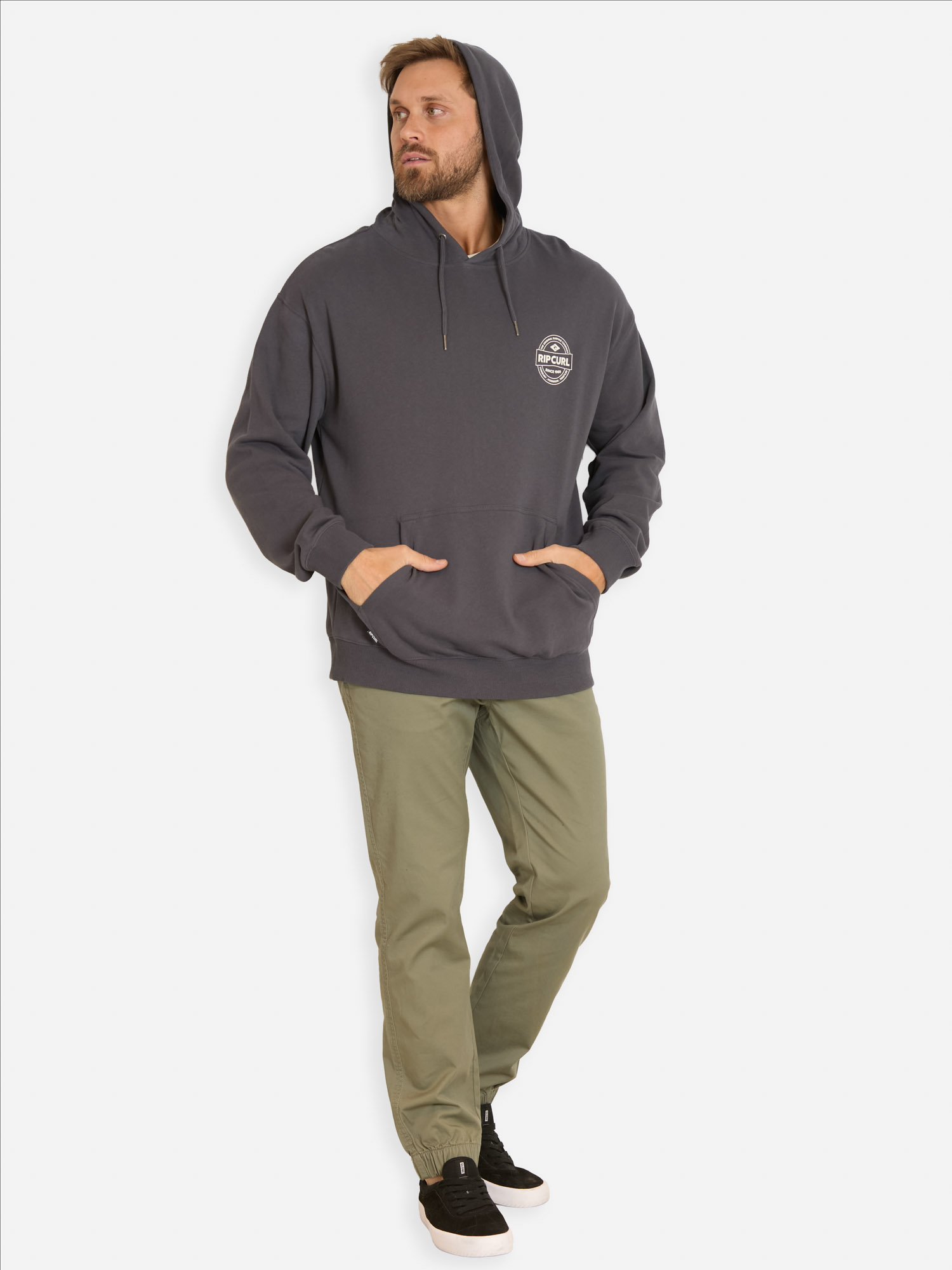 POLERON CANGURO BAY GRIS HOMBRE RIP CURL - 4