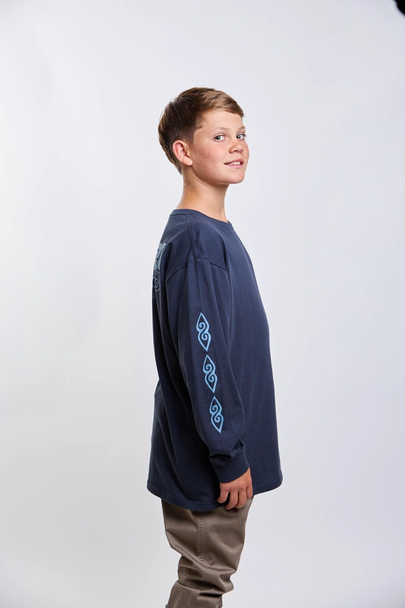 POLERA ML RAW AZUL INFANTIL RIP CURL - 3