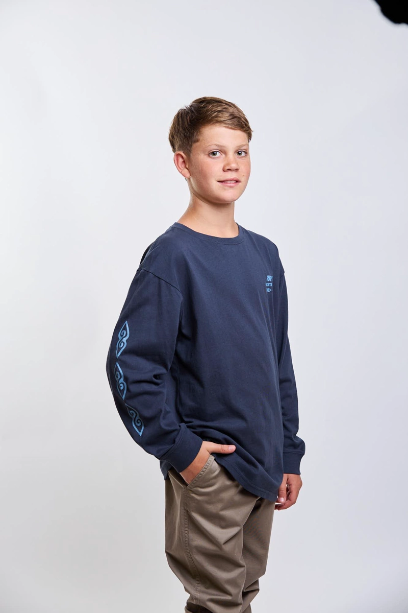 POLERA ML RAW AZUL INFANTIL RIP CURL - 4