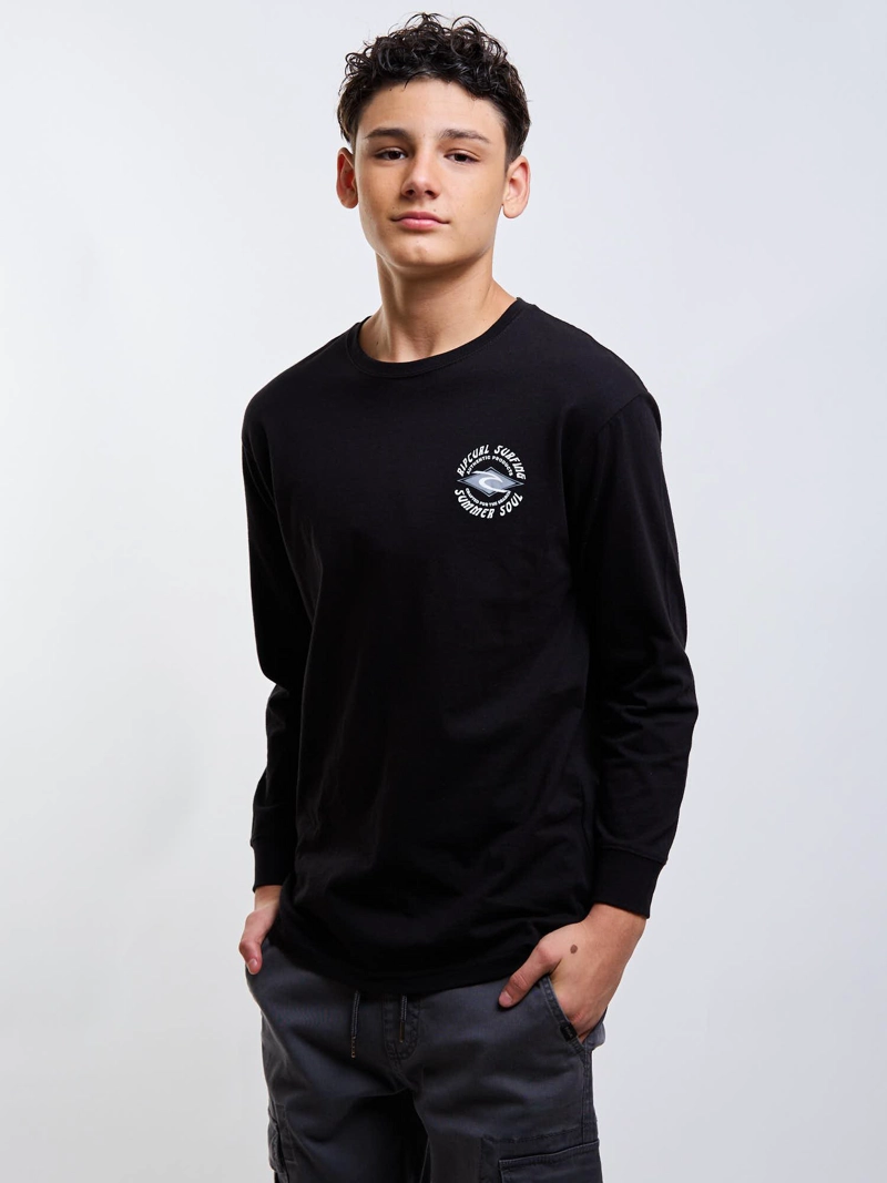 POLERA ML SOUTHWAVE NEGRO INFANTIL RIP CURL - 1