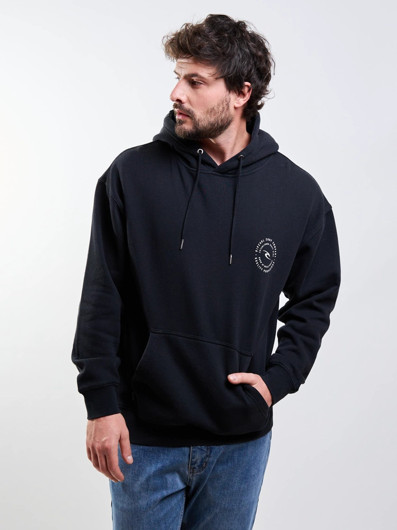 POLERON CANGURO LAFKEN NEGRO HOMBRE RIP CURL - 1