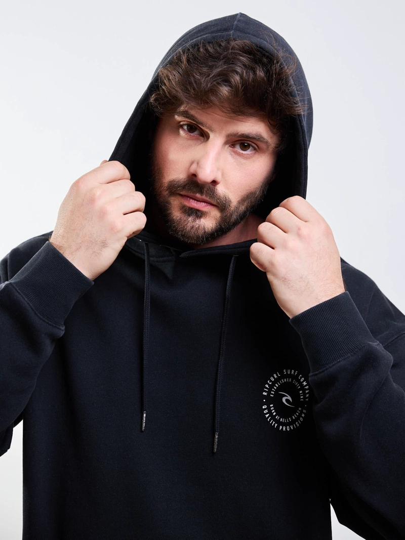 POLERON CANGURO LAFKEN NEGRO HOMBRE RIP CURL - 5