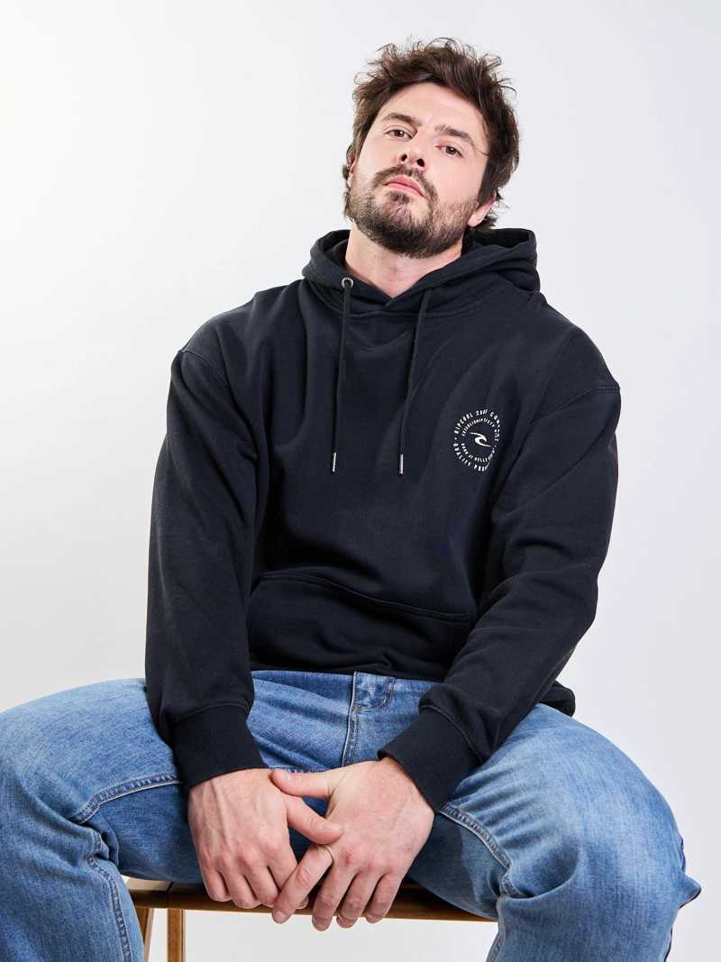 POLERON CANGURO LAFKEN NEGRO HOMBRE RIP CURL - 7