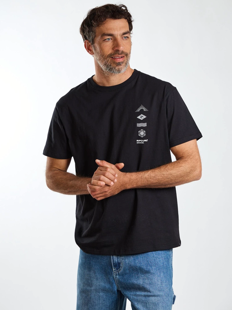 POLERA MC BAY NEGRO HOMBRE RIP CURL - 1