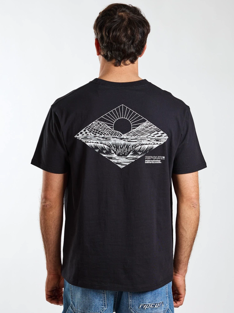 POLERA MC BAY NEGRO HOMBRE RIP CURL - 4