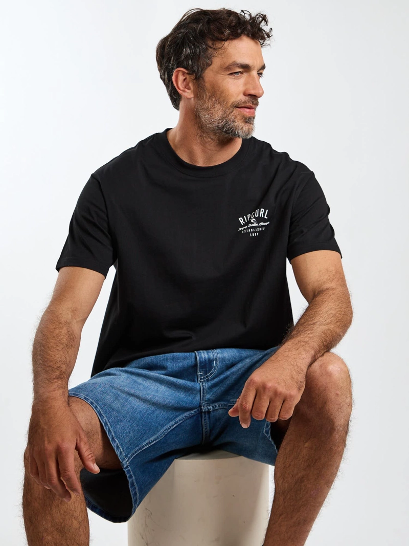 POLERA MC SWELL NEGRO HOMBRE RIP CURL - 1