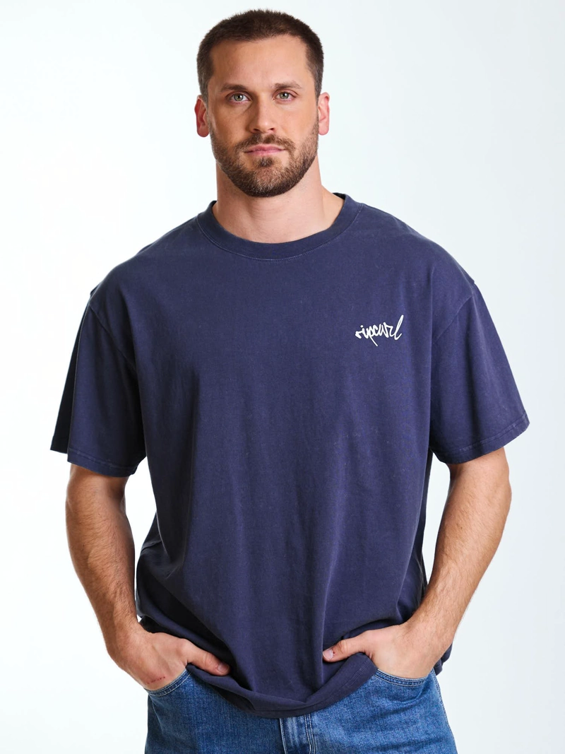 POLERA MC OVERSIZE SEASIDE AZUL HOMBRE RIP CURL - 2