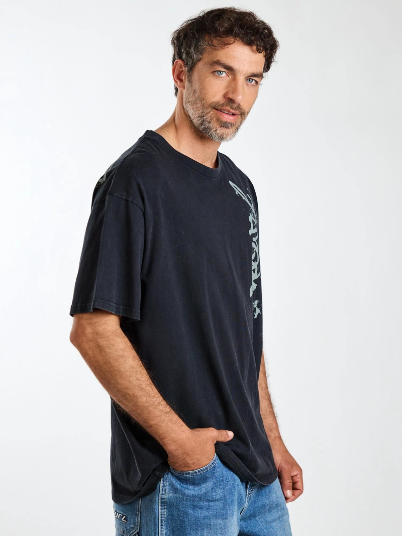 POLERA MC OVERSIZE NOMAD NEGRO HOMBRE RIP CURL - 4
