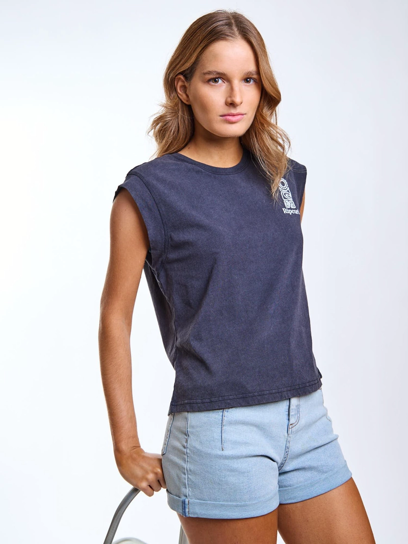 POLERA MC RIVA NEGRO MUJER RIP CURL - 1