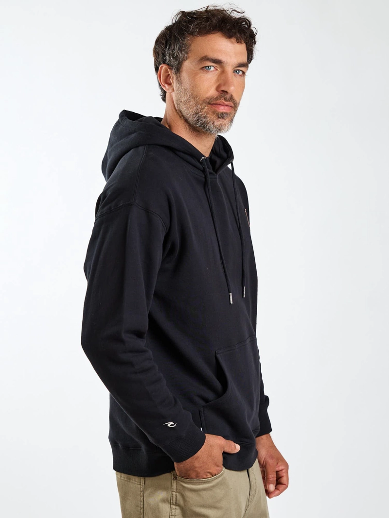 POLERON CANGURO RAW NEGRO HOMBRE RIP CURL - 4