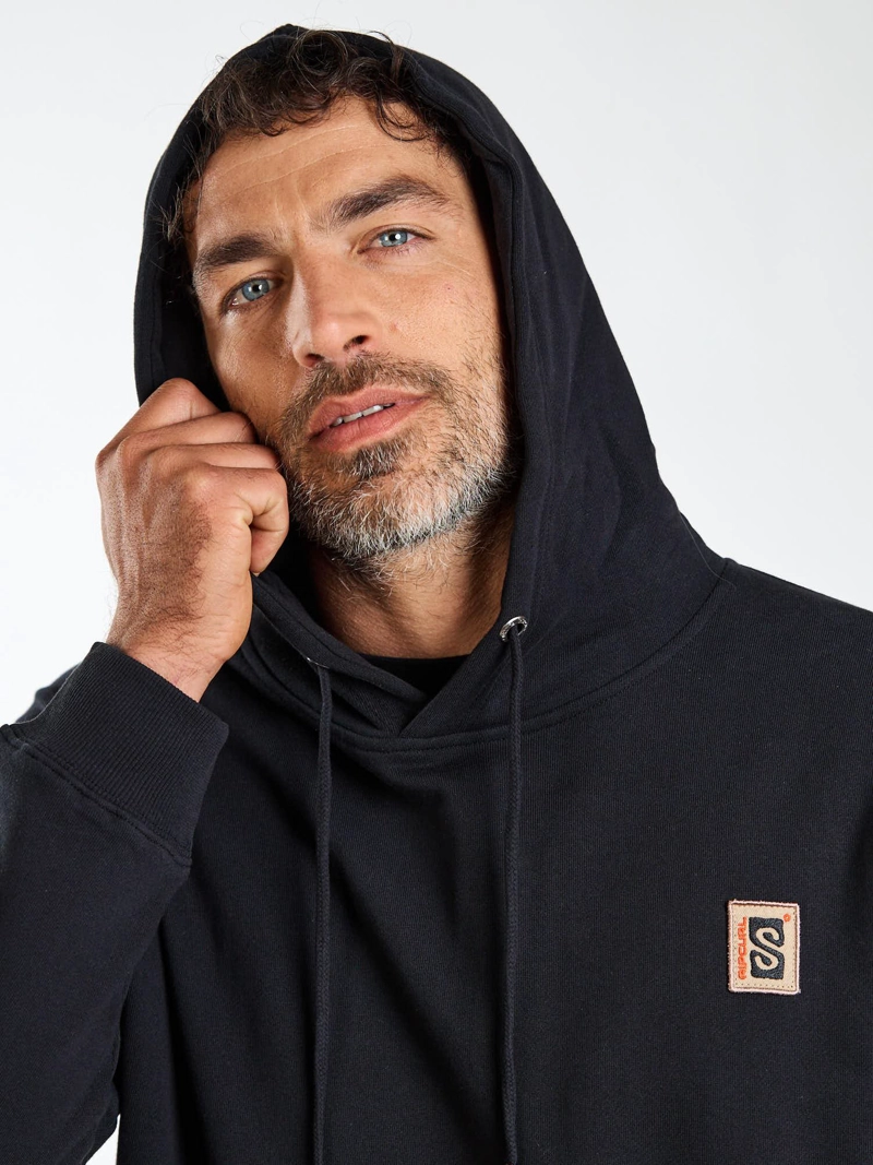 POLERON CANGURO RAW NEGRO HOMBRE RIP CURL - 5