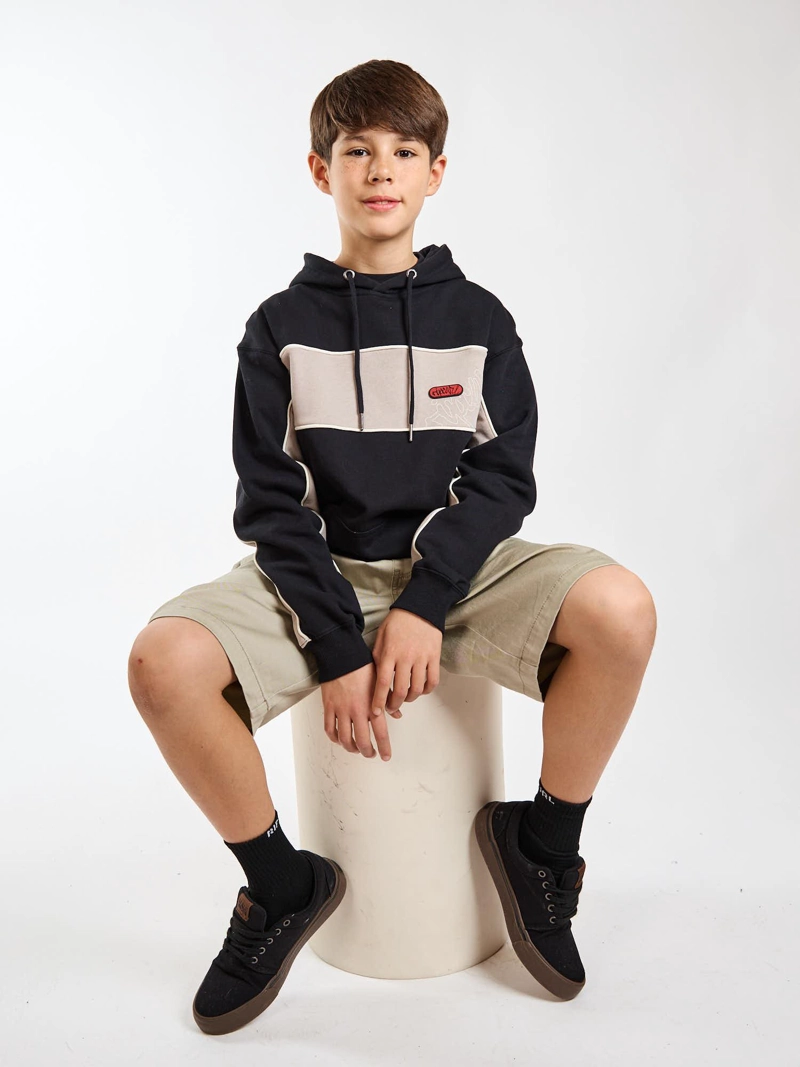 POLERON CANGURO GLIDE NEGRO INFANTIL RIP CURL - 1