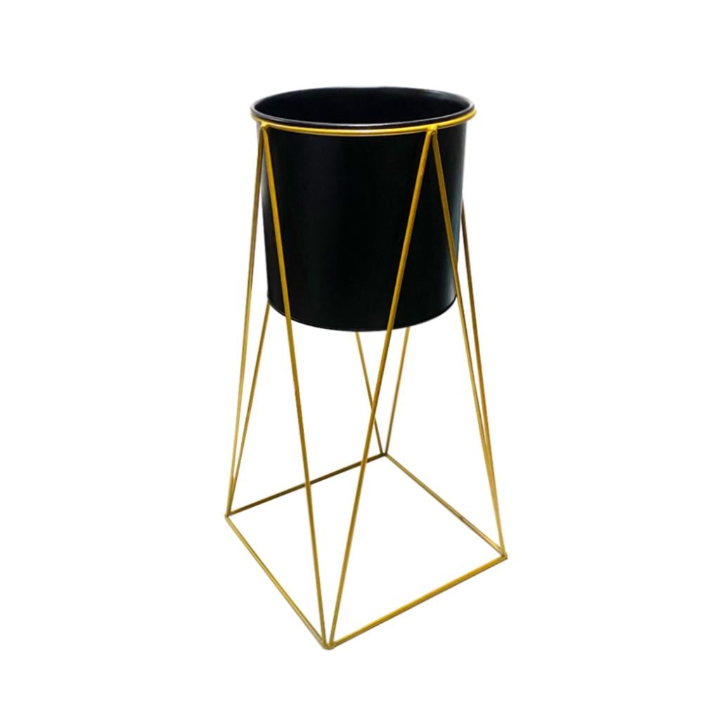 MACETA MACETERO PEDESTAL DECORATIVO NEGRO S - 1