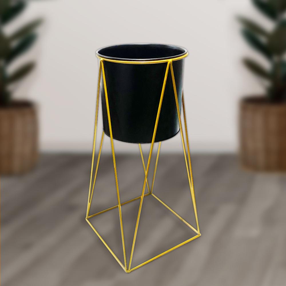 MACETA MACETERO PEDESTAL DECORATIVO NEGRO S - 2
