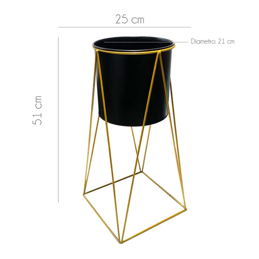 MACETA MACETERO PEDESTAL DECORATIVO NEGRO S - 3