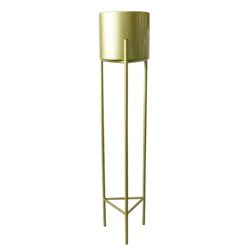 MACETERO MACETAS PEDESTAL DORADO SET DE 3 PIEZAS - 2
