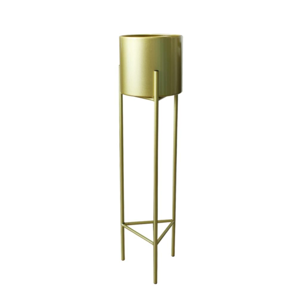 MACETERO MACETAS PEDESTAL DORADO SET DE 3 PIEZAS - 3