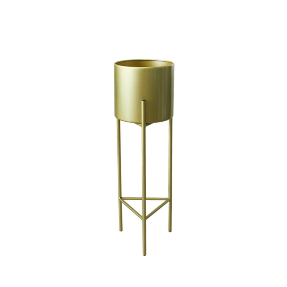 MACETERO MACETAS PEDESTAL DORADO SET DE 3 PIEZAS - 5