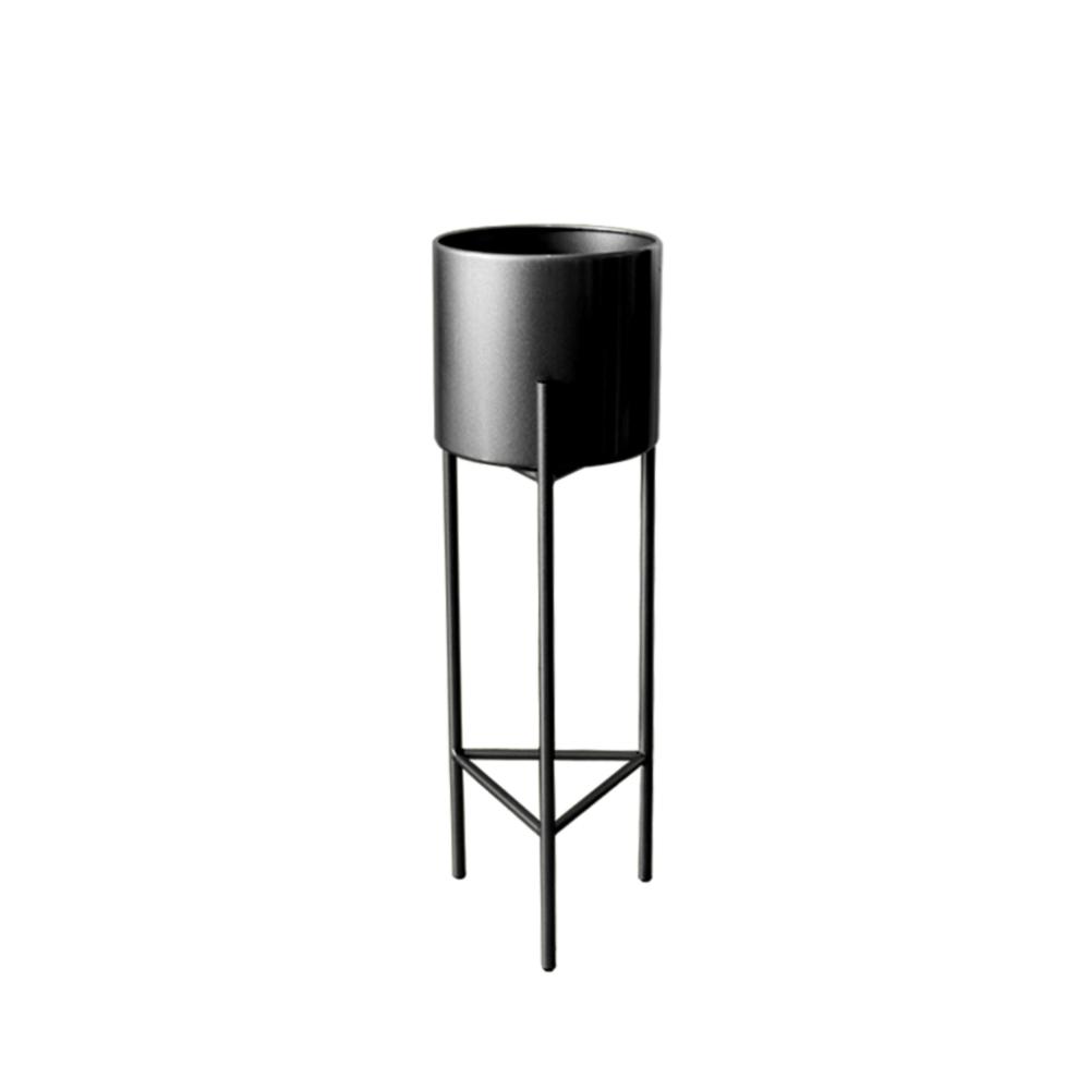 MACETERO MACETAS PEDESTAL NEGRO SET DE 3 PIEZAS - 6