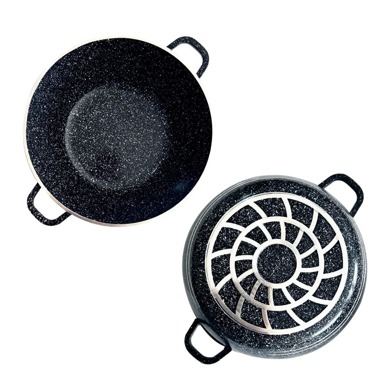 JUEGO DE OLLAS 12 PIEZAS GRANITO ROYAL DESSINE COLOR NEGRO - 3